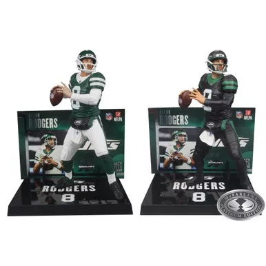 Aaron Rodgers (New York Jets) NFL Bundle (2) Regular and Platinum CHASE 7" Figures McFarlane's SportsPicks